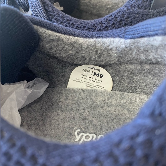 Allbirds Wool Piper Men’s Shoes Dogwood Navy Blue Size 9 GUC - Picture 4 of 11